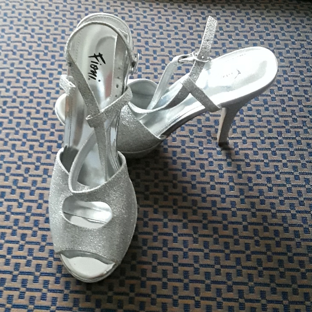 Silver Glitter Heels